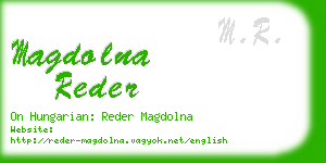 magdolna reder business card